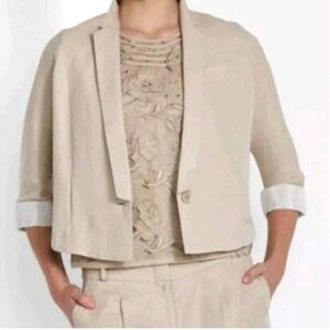 BCBGMaxAzria Brody cropped linen blazer